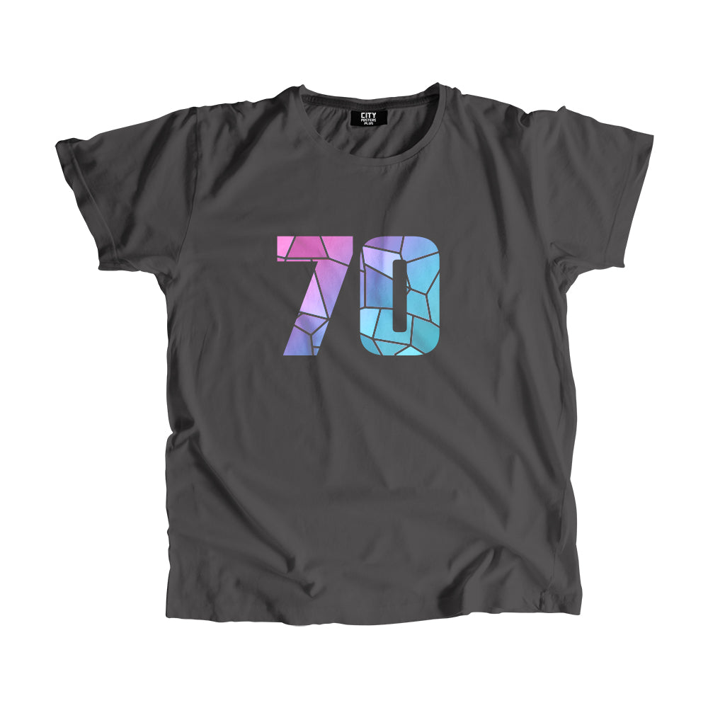 70 Number Men Unisex T-Shirt (Charcoal Grey)| Classic Numeric Graphic Tee