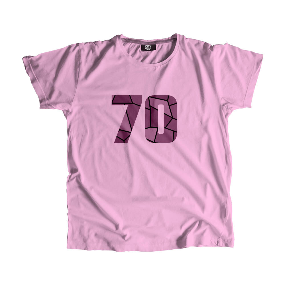 70 Number Men Unisex T-Shirt (Light Pink)| Classic Numeric Graphic Tee