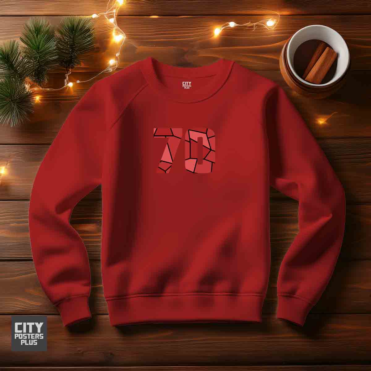 70 Number Unisex Sweatshirt (Red) Premium Graphic Crewneck