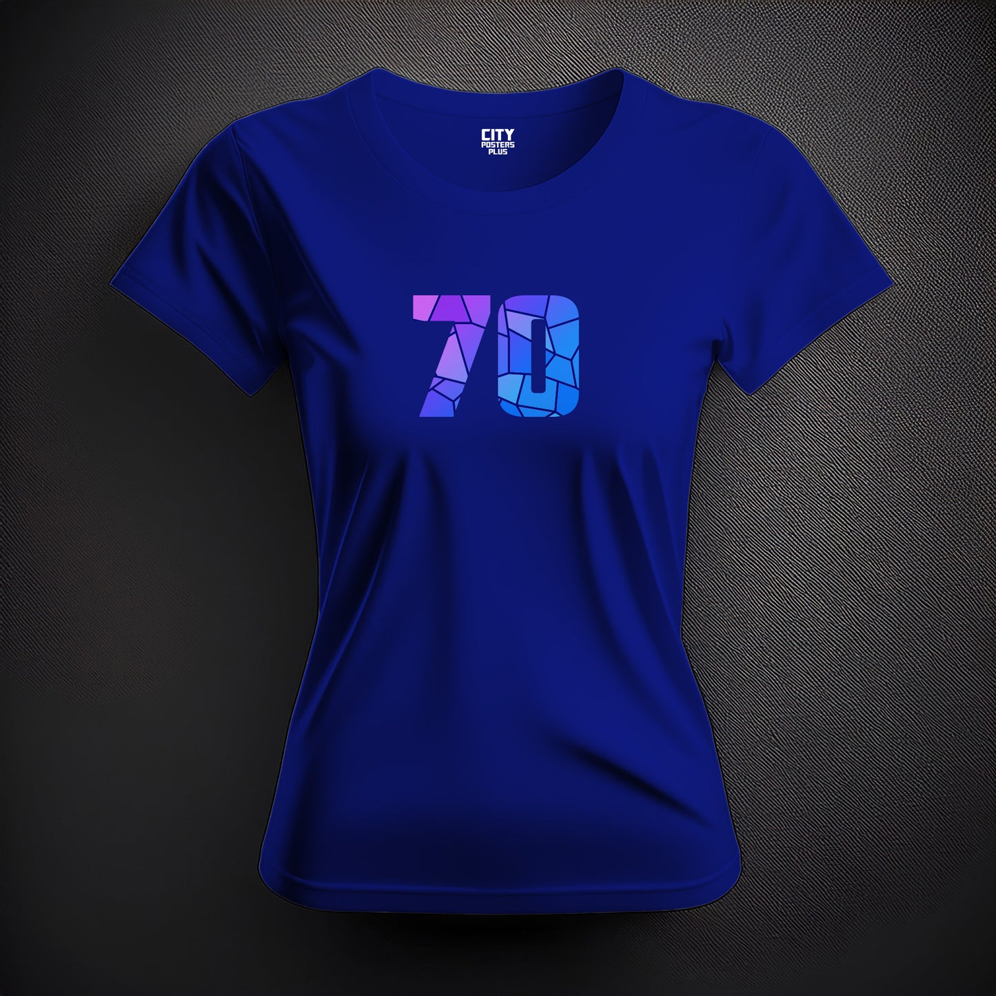 70 Number Women T-Shirt (Royal Blue) | Stylish Numeric Graphic Tee