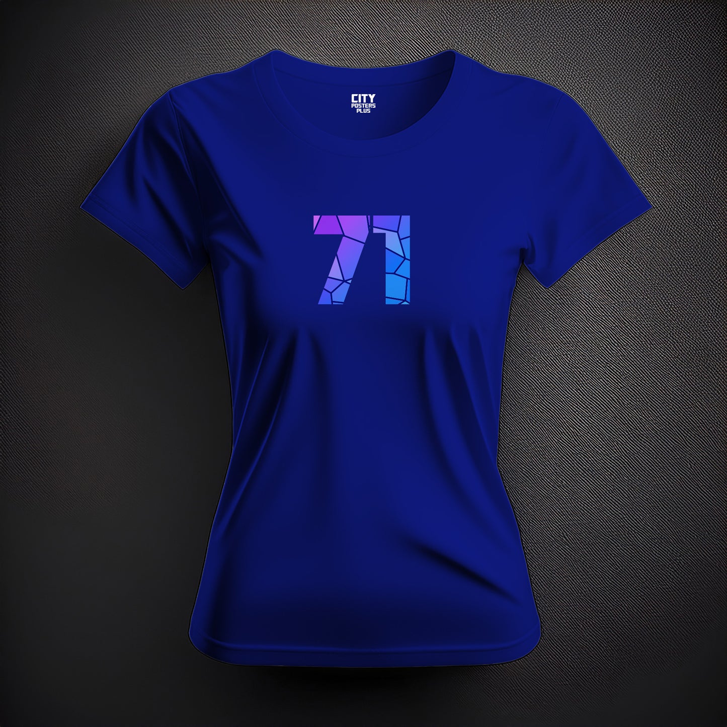 Number 71 Women T-Shirt (Royal Blue) | Stylish Numeric Graphic Tee