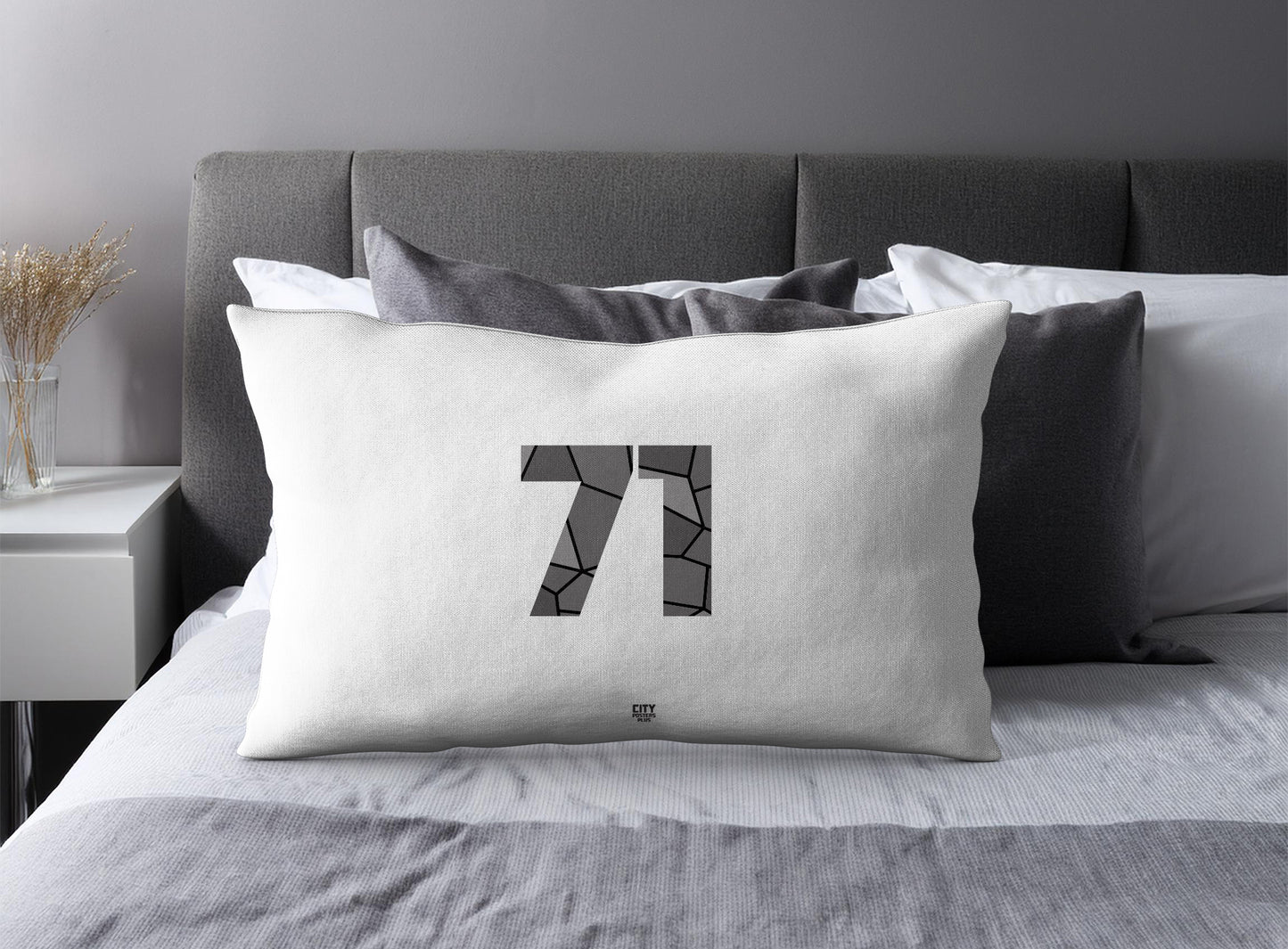 71 Number Square & Rectangle Pillow Cases | Modern Numeric Throw Pillow Covers | Print Deliver Plus by City Posters Plus