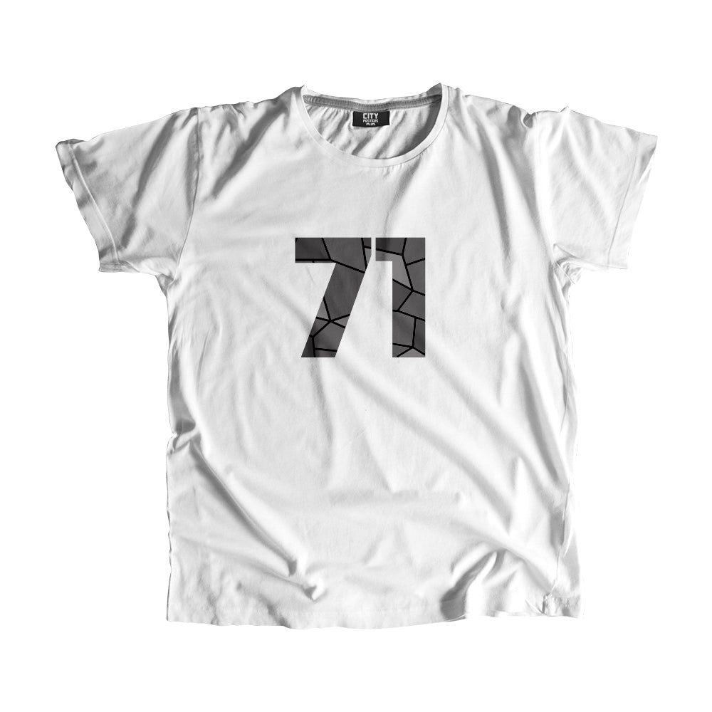 71 Number Men Unisex T-Shirt (White)| Classic Numeric Graphic Tee