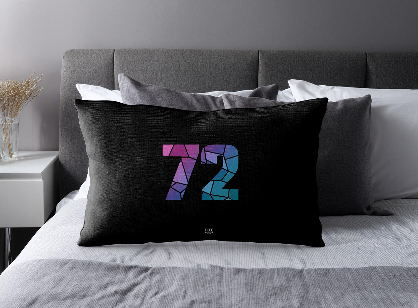 72 Number Square & Rectangle Pillow Cases | Modern Numeric Throw Pillow Covers | Print Deliver Plus by City Posters Plus