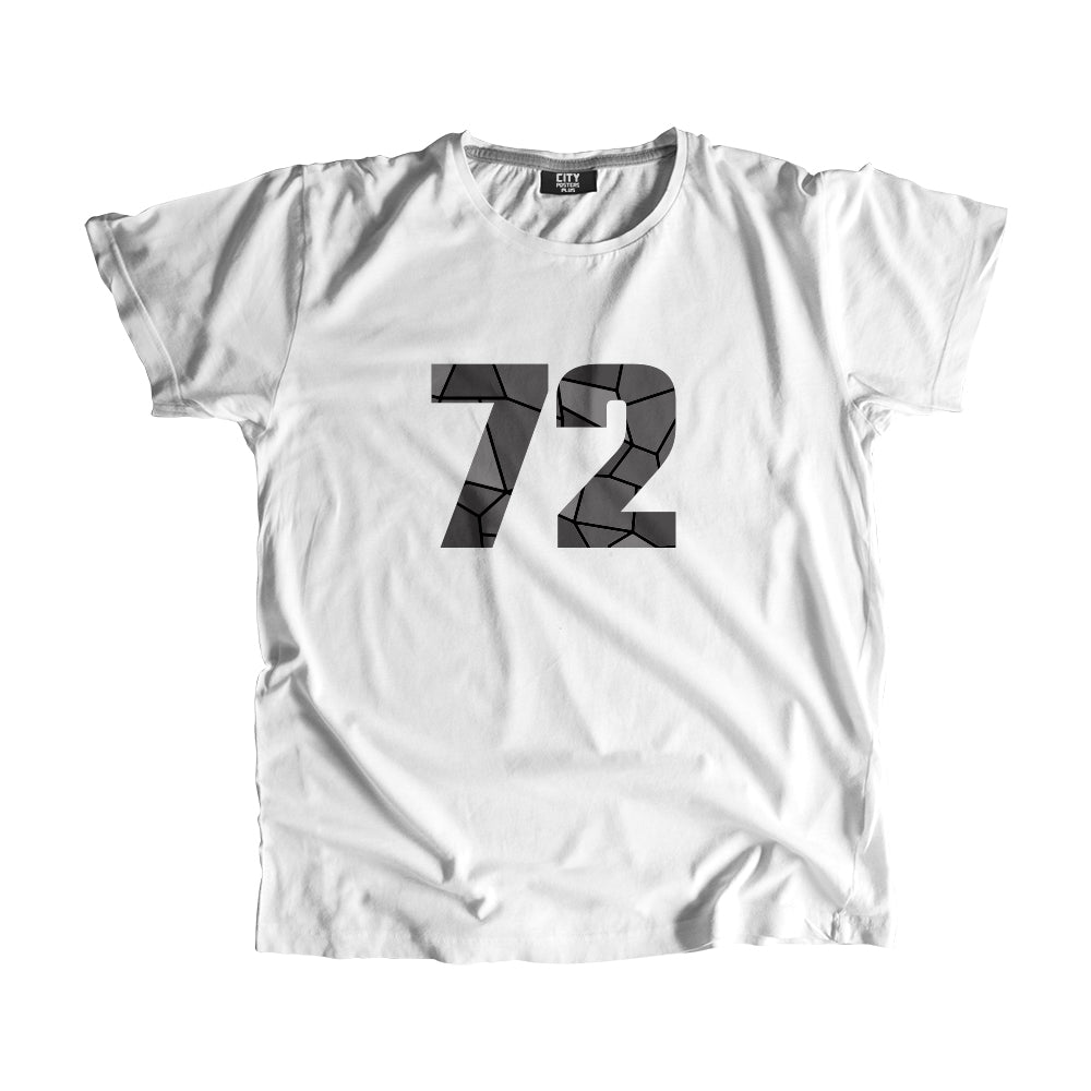 72 Number Men Unisex T-Shirt (White)| Classic Numeric Graphic Tee