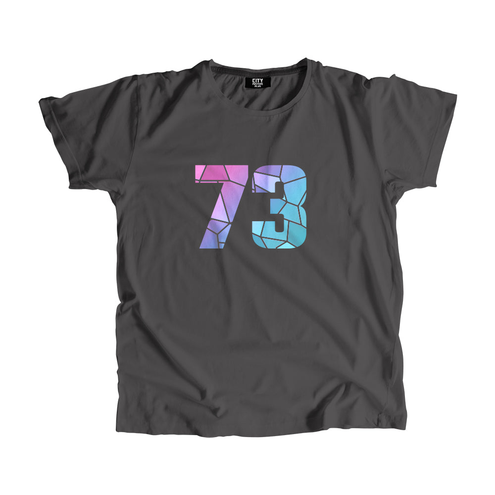 73 Number Men Unisex T-Shirt (Charcoal Grey)| Classic Numeric Graphic Tee