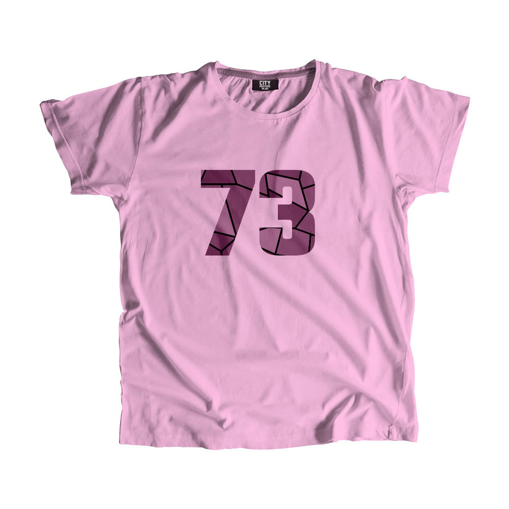 73 Number Men Unisex T-Shirt (Light Pink)| Classic Numeric Graphic Tee