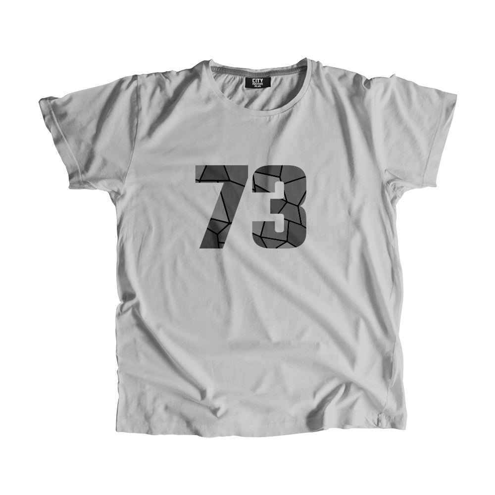 73 Number Men Unisex T-Shirt (Melange Grey)| Classic Numeric Graphic Tee