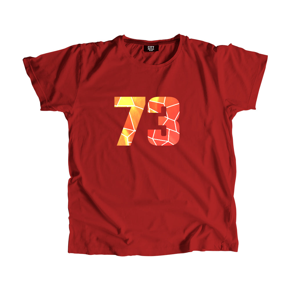 73 Number Men Unisex T-Shirt (Red)| Classic Numeric Graphic Tee