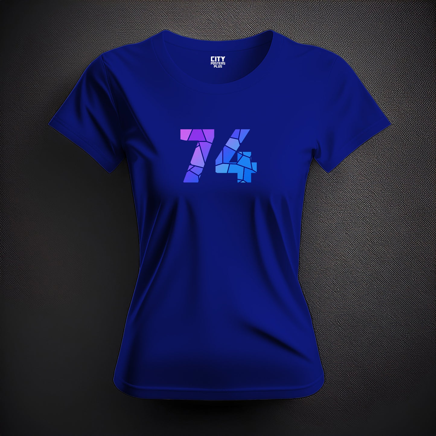 74 Number Women T-Shirt (Royal Blue) | Stylish Numeric Graphic Tee