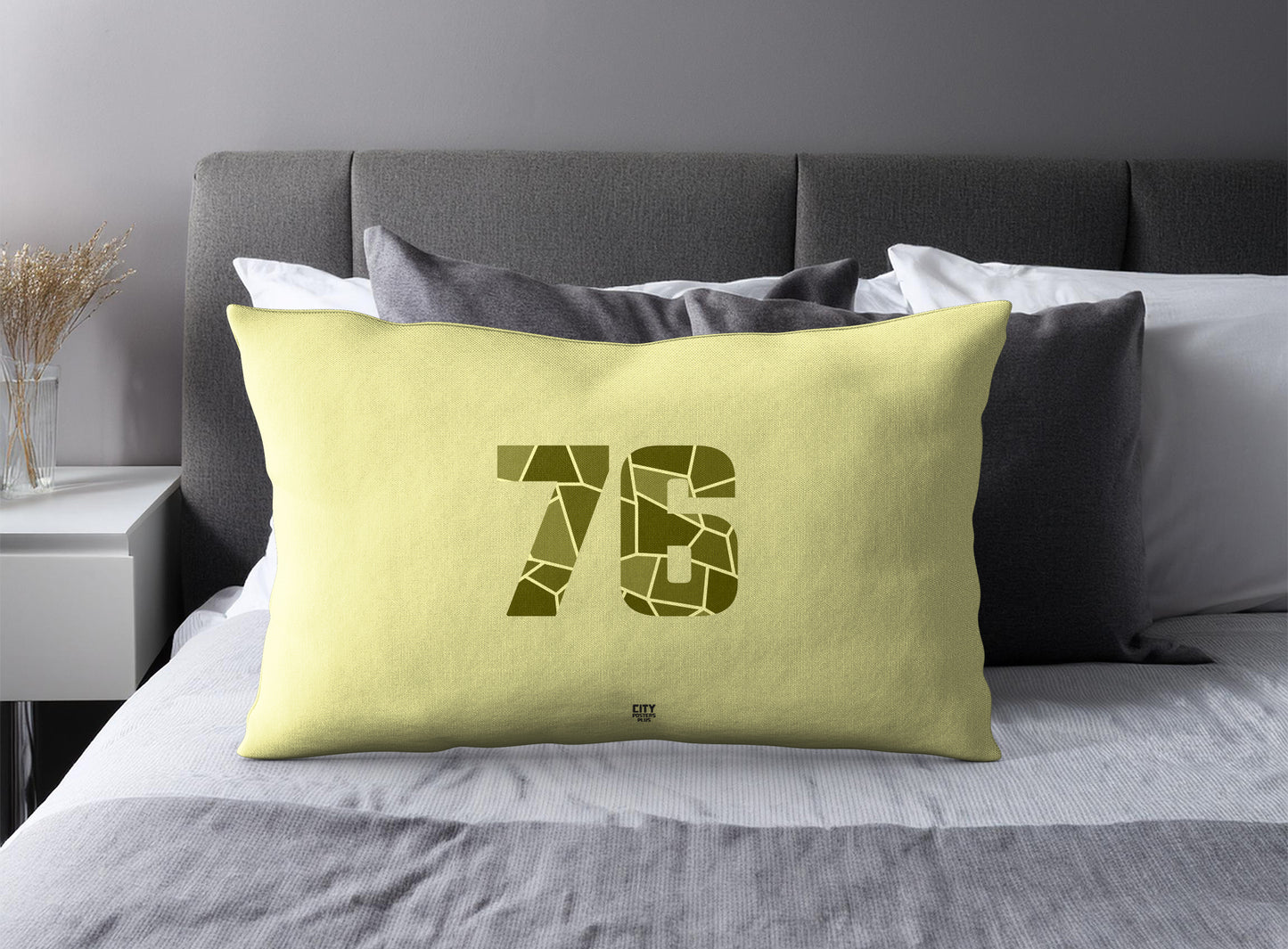 76 Number Square & Rectangle Pillow Cases | Modern Numeric Throw Pillow Covers | Print Deliver Plus by City Posters Plus