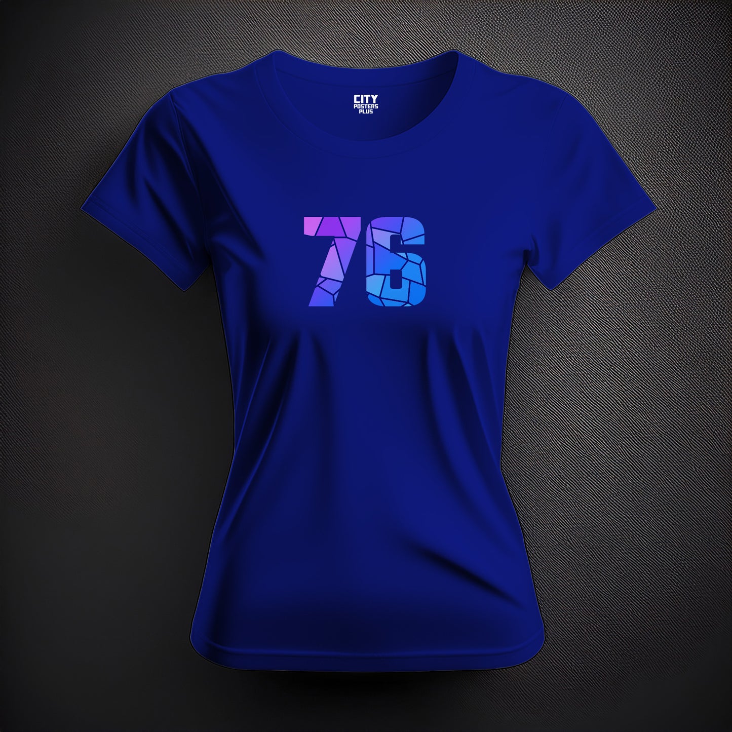 76 Number Women T-Shirt (Royal Blue) | Stylish Numeric Graphic Tee