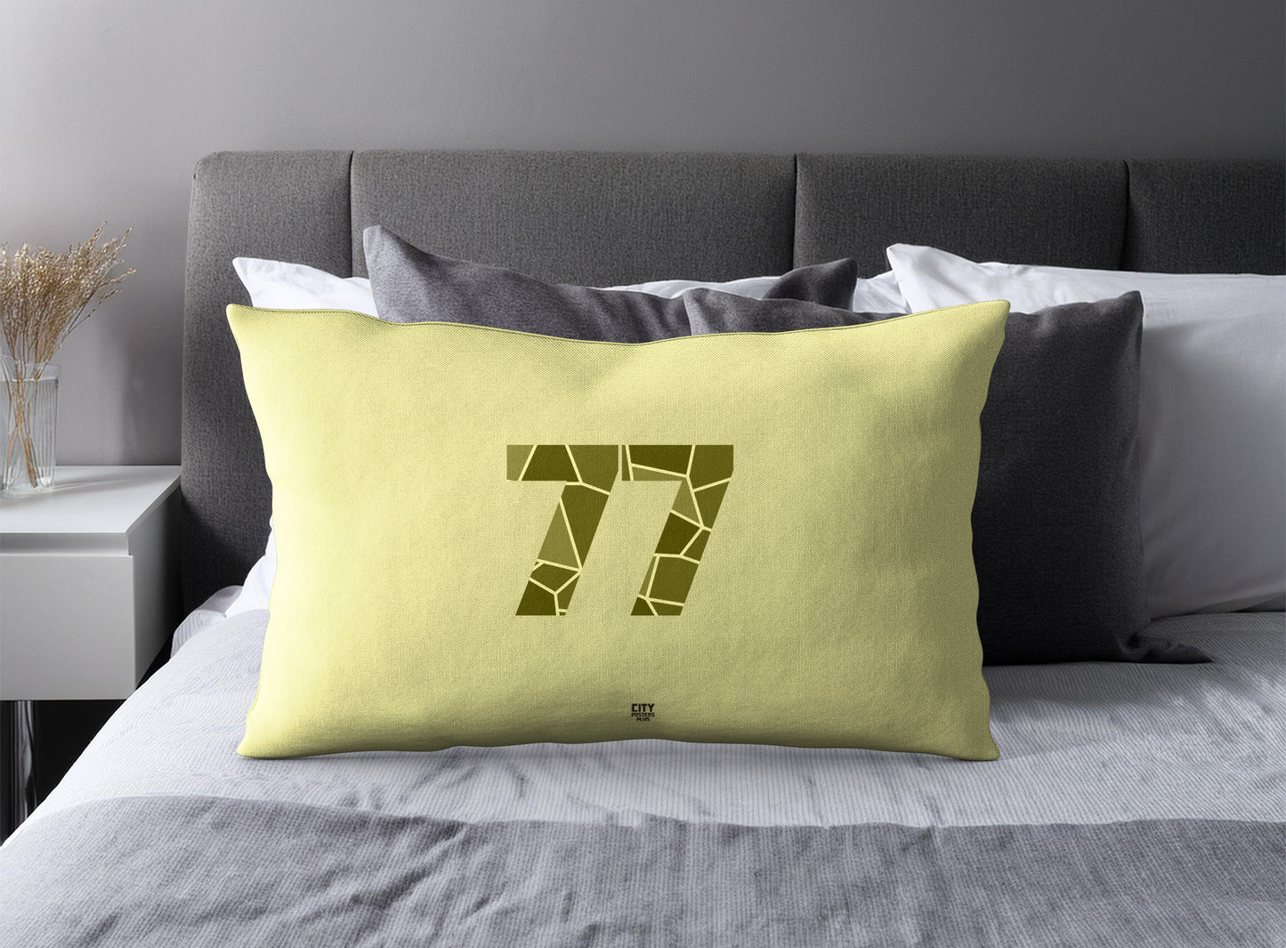77 Number Square & Rectangle Pillow Cases | Modern Numeric Throw Pillow Covers | Print Deliver Plus by City Posters Plus