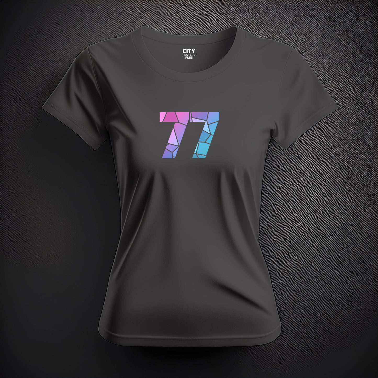 77 Number Women T-Shirt (Charcoal Grey)