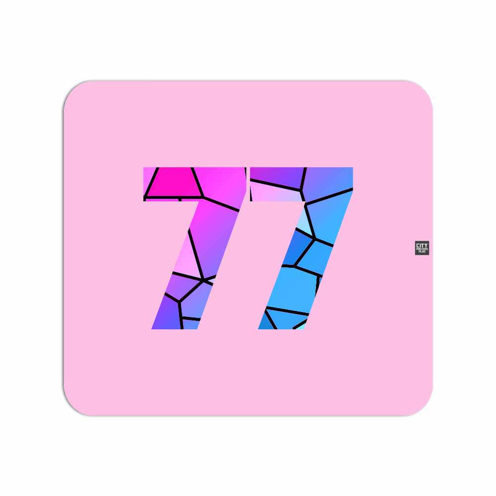 77 Number Mousepad (Light Pink)