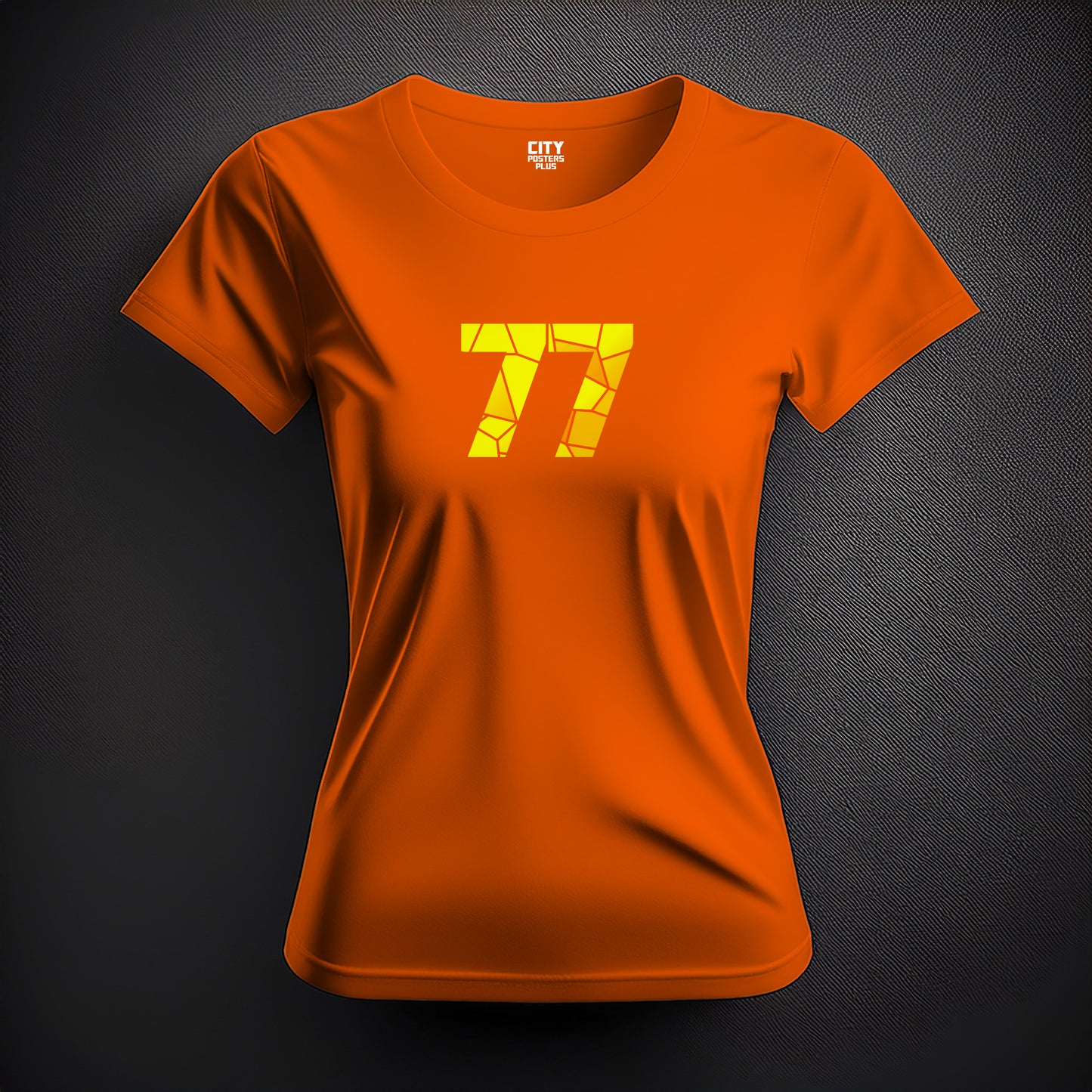 77 Number Women T-Shirt (Orange)