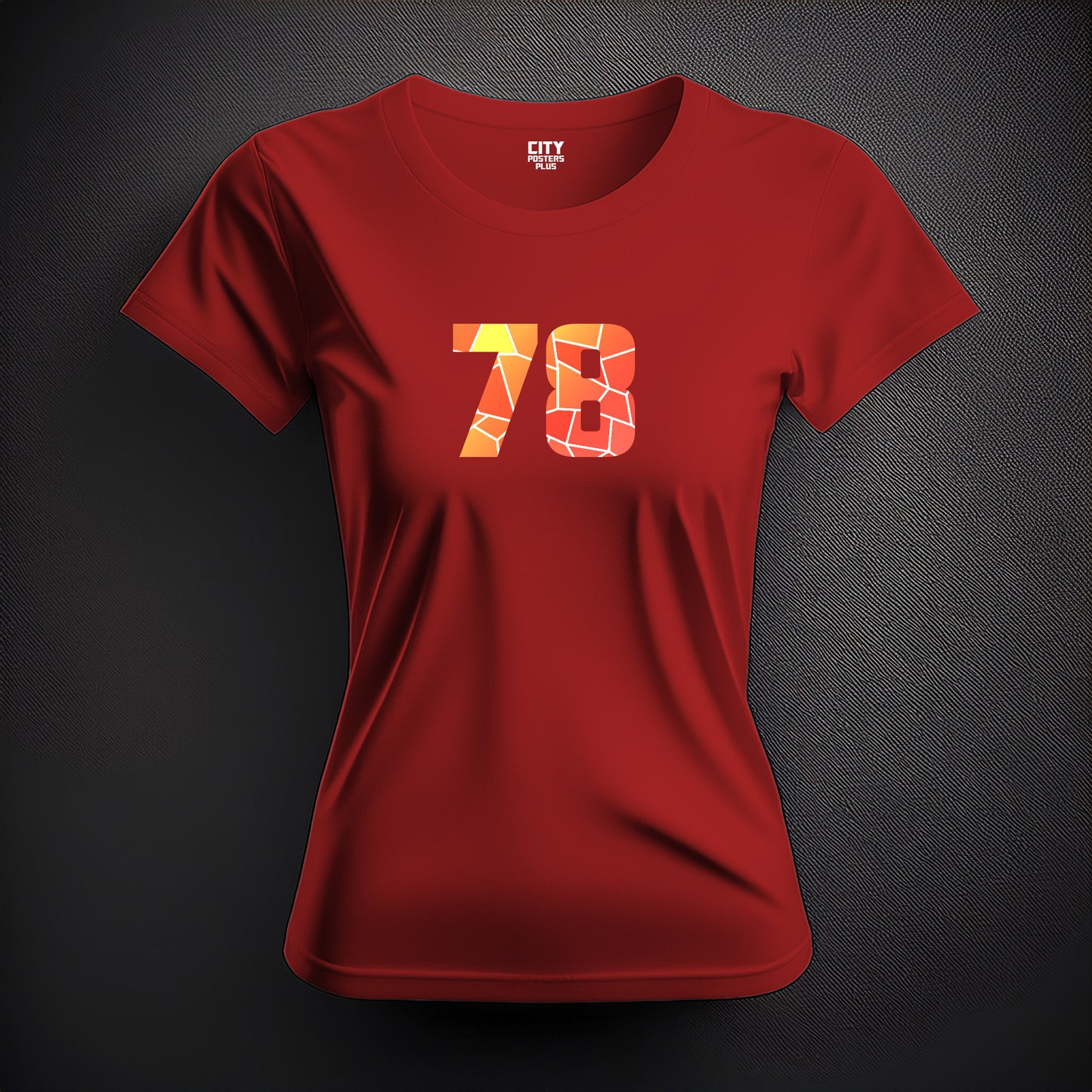 78 Number Women T-Shirt (Red) | Stylish Numeric Graphic Tee