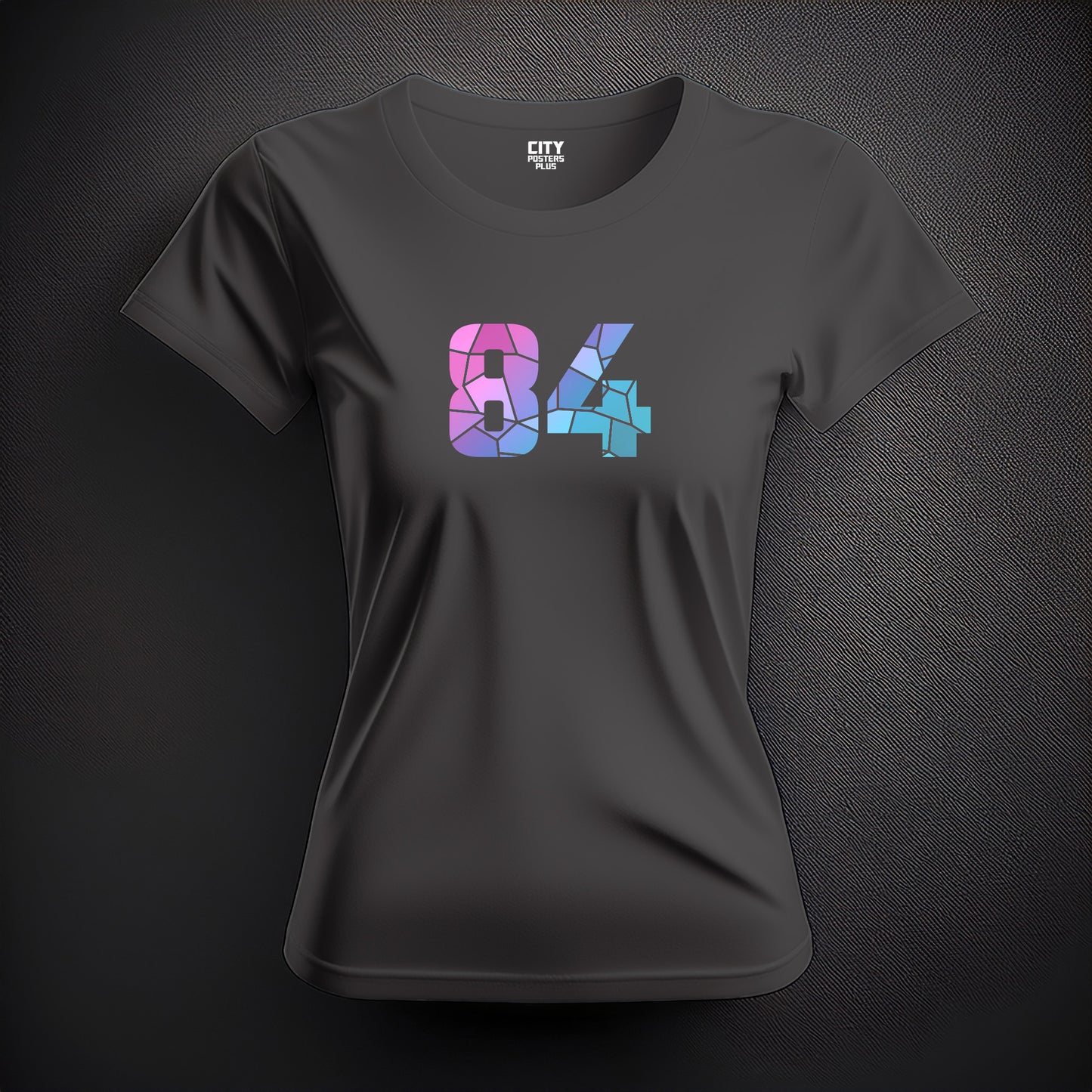 84 Number Women T-Shirt (Charcoal Grey) | Stylish Numeric Graphic Tee