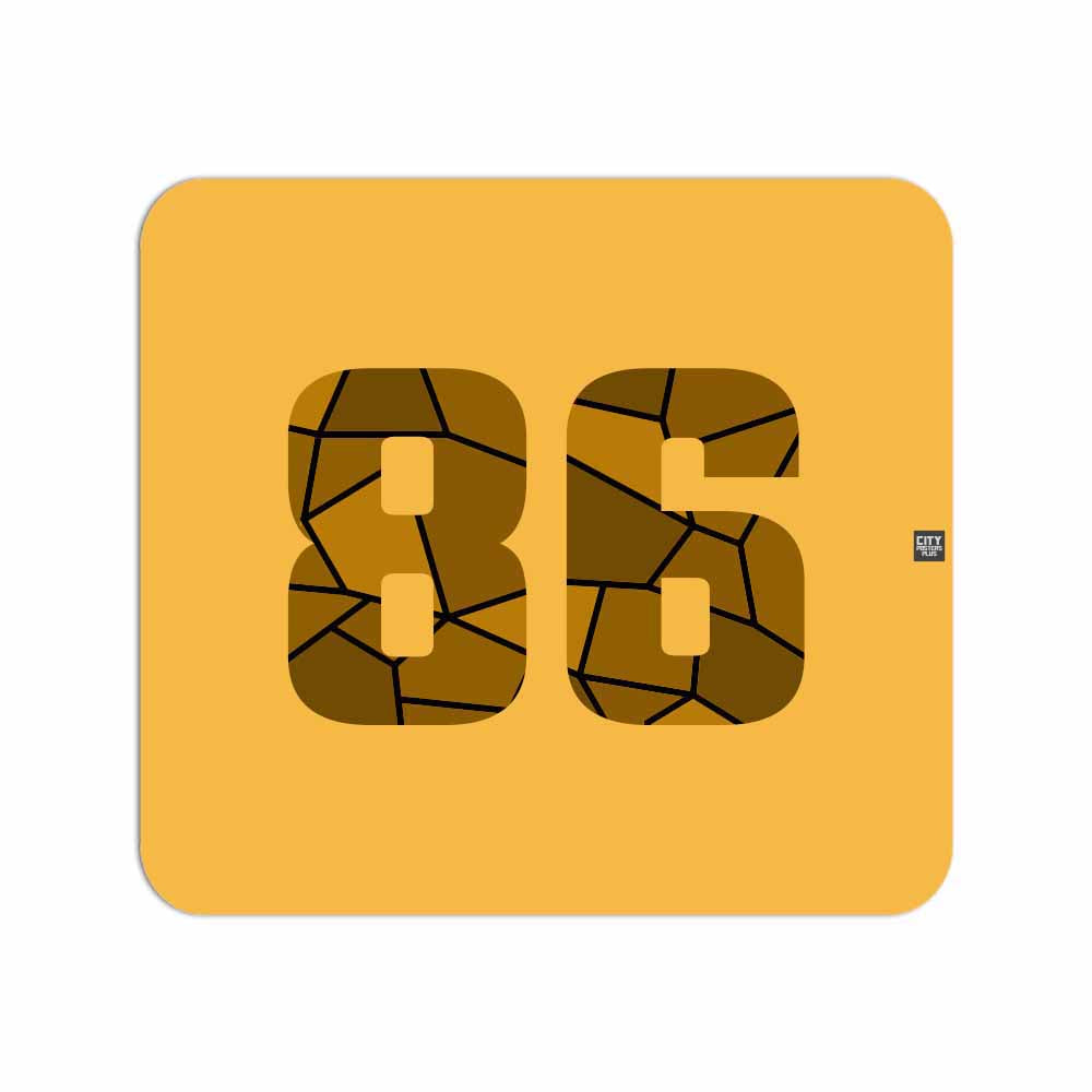 86 Number Mousepad (Golden Yellow)