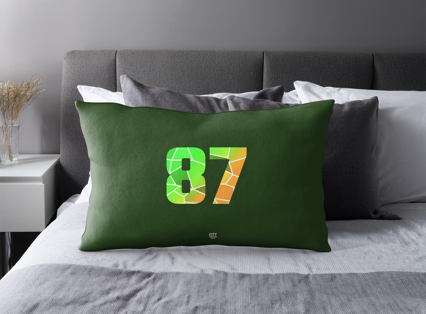 87 Number Square & Rectangle Pillow Cases | Modern Numeric Throw Pillow Covers | Print Deliver Plus by City Posters Plus