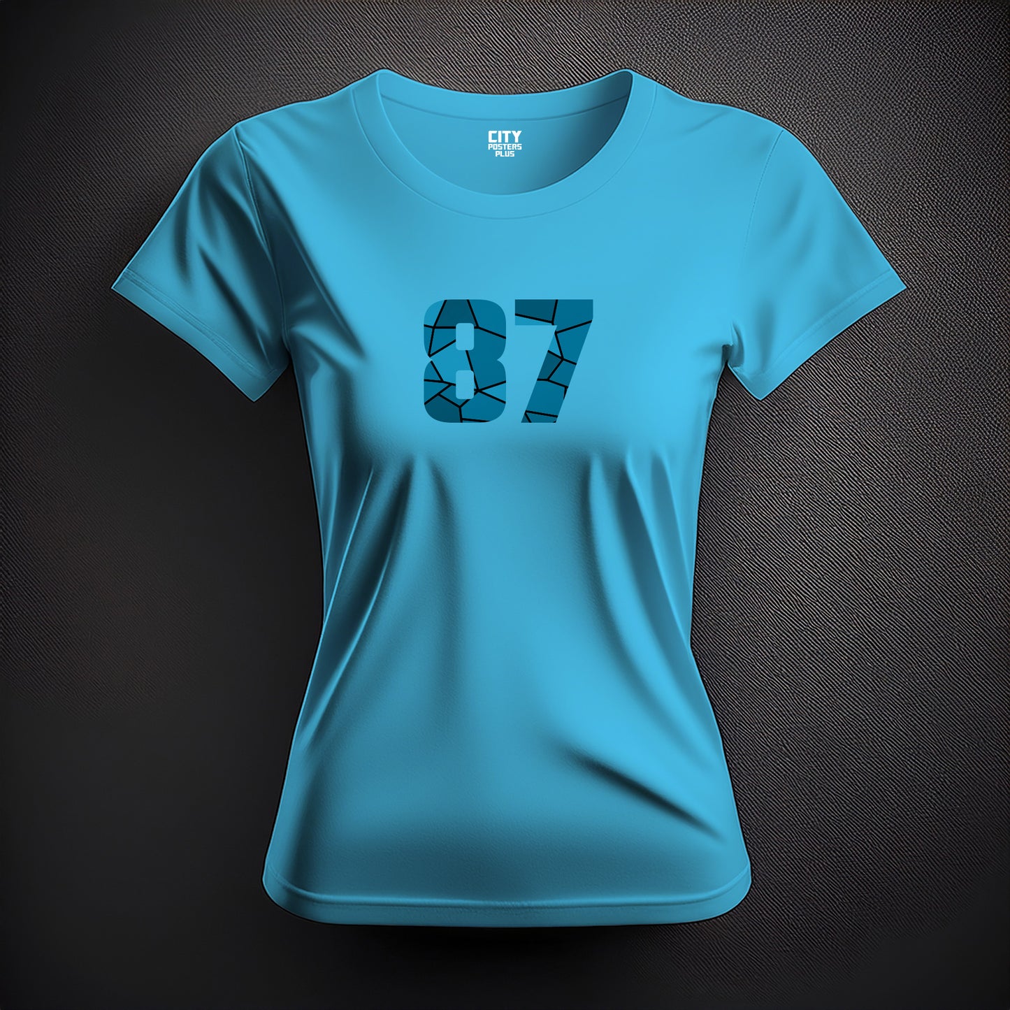 87 Number Women T-Shirt (Sky Blue) | Stylish Numeric Graphic Tee