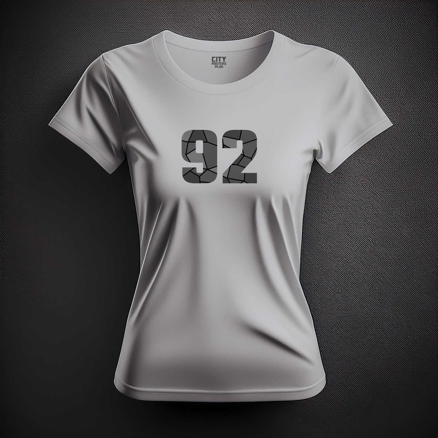 Number 92 Women T-Shirt (Melange Grey) | Stylish Numeric Graphic Tee