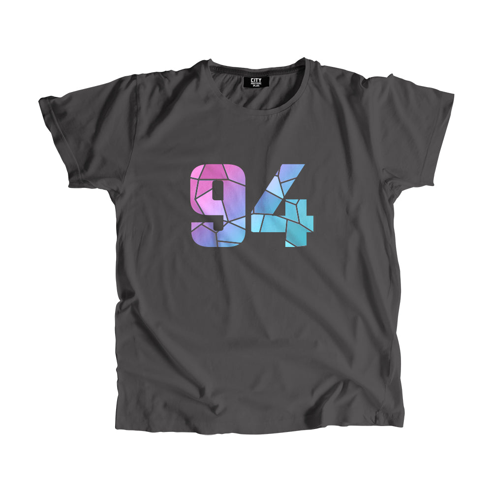94 Number Men Unisex T-Shirt (Charcoal Grey)| Classic Numeric Graphic Tee