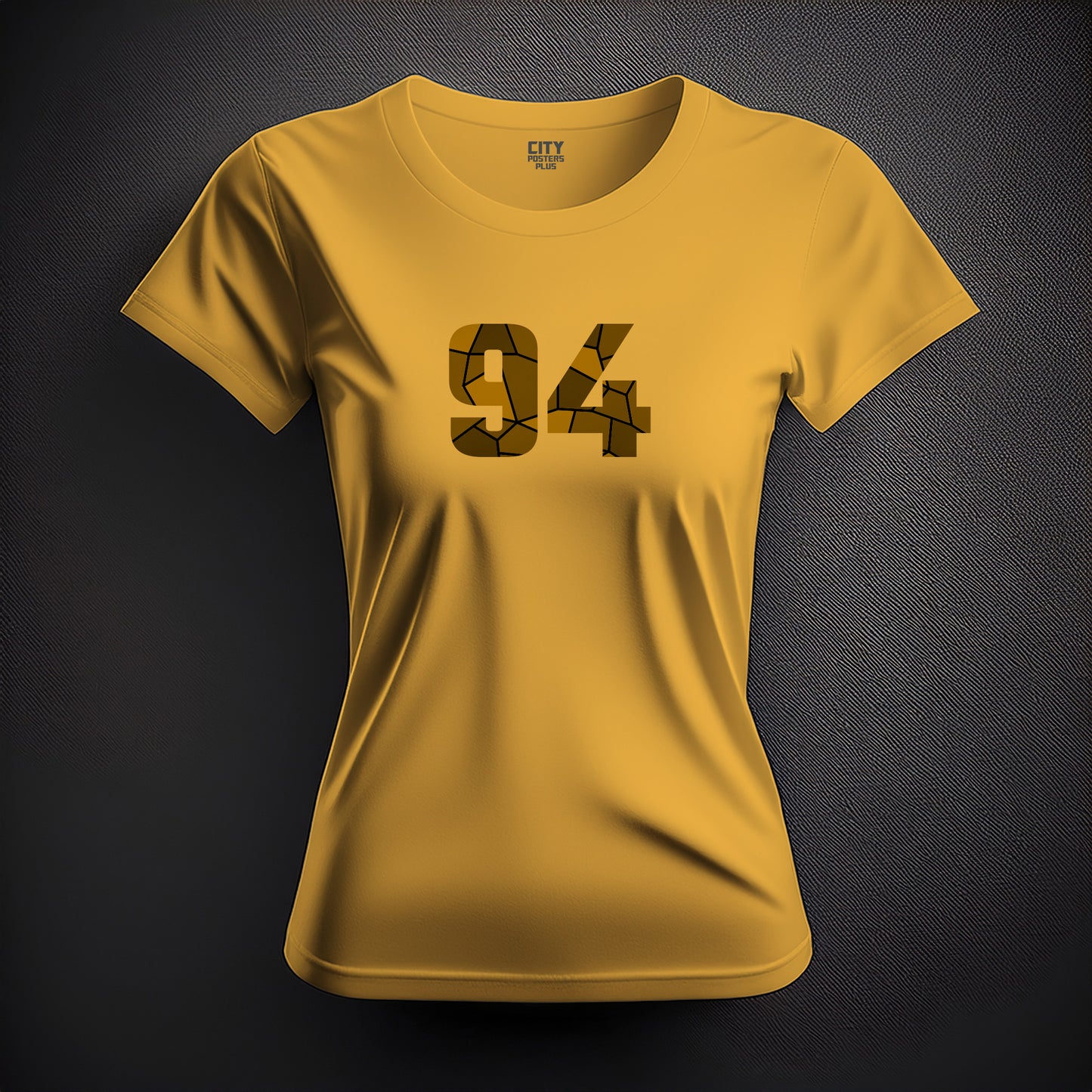 Number 94 Women T-Shirt (Golden Yellow) | Stylish Numeric Graphic Tee