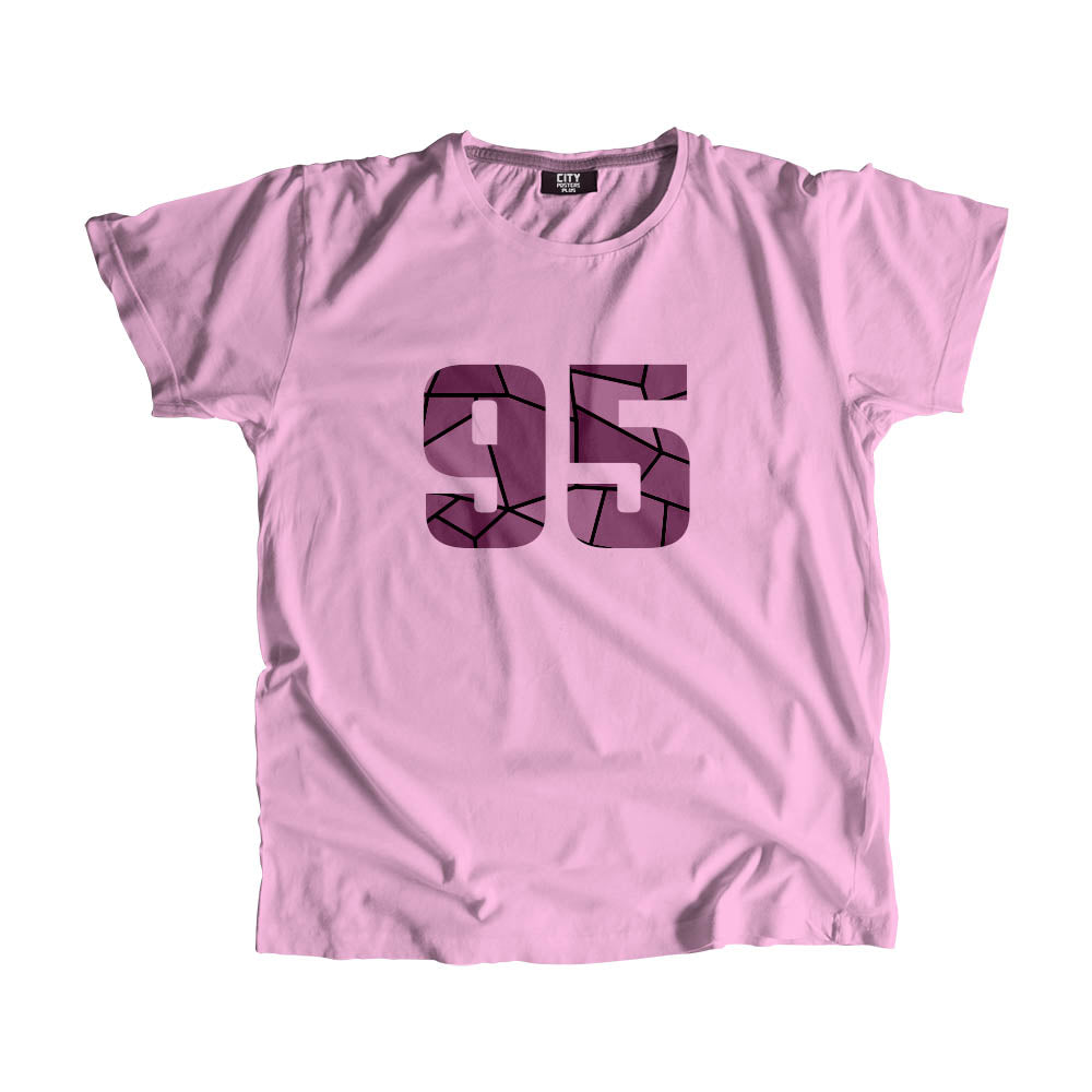 95 Number Men Unisex T-Shirt (Light Pink)| Classic Numeric Graphic Tee