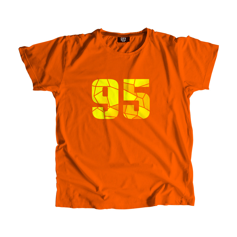 95 Number Men Unisex T-Shirt (Orange)| Classic Numeric Graphic Tee