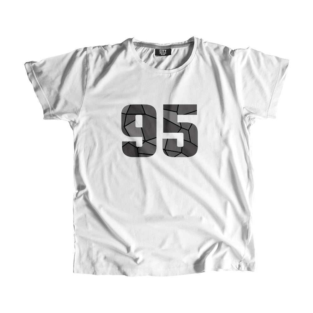 95 Number Men Unisex T-Shirt (White)| Classic Numeric Graphic Tee