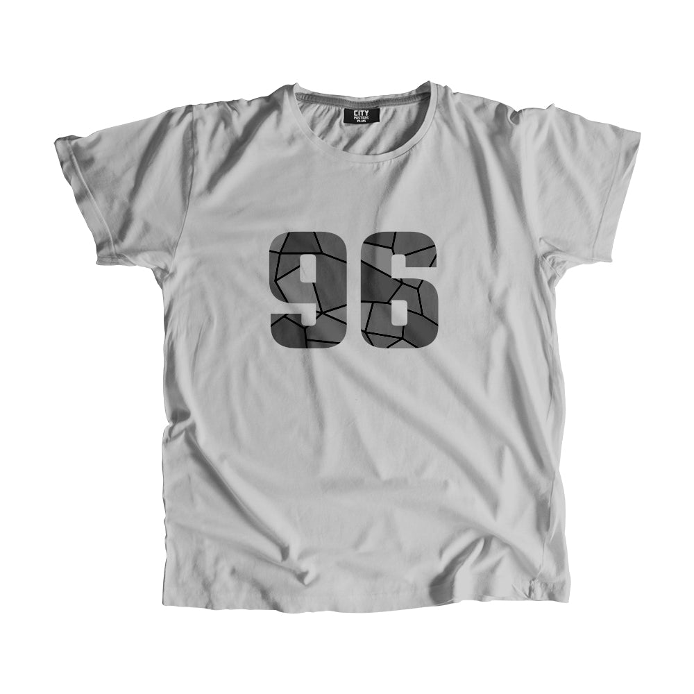 96 Number Men Unisex T-Shirt (Melange Grey)| Classic Numeric Graphic Tee