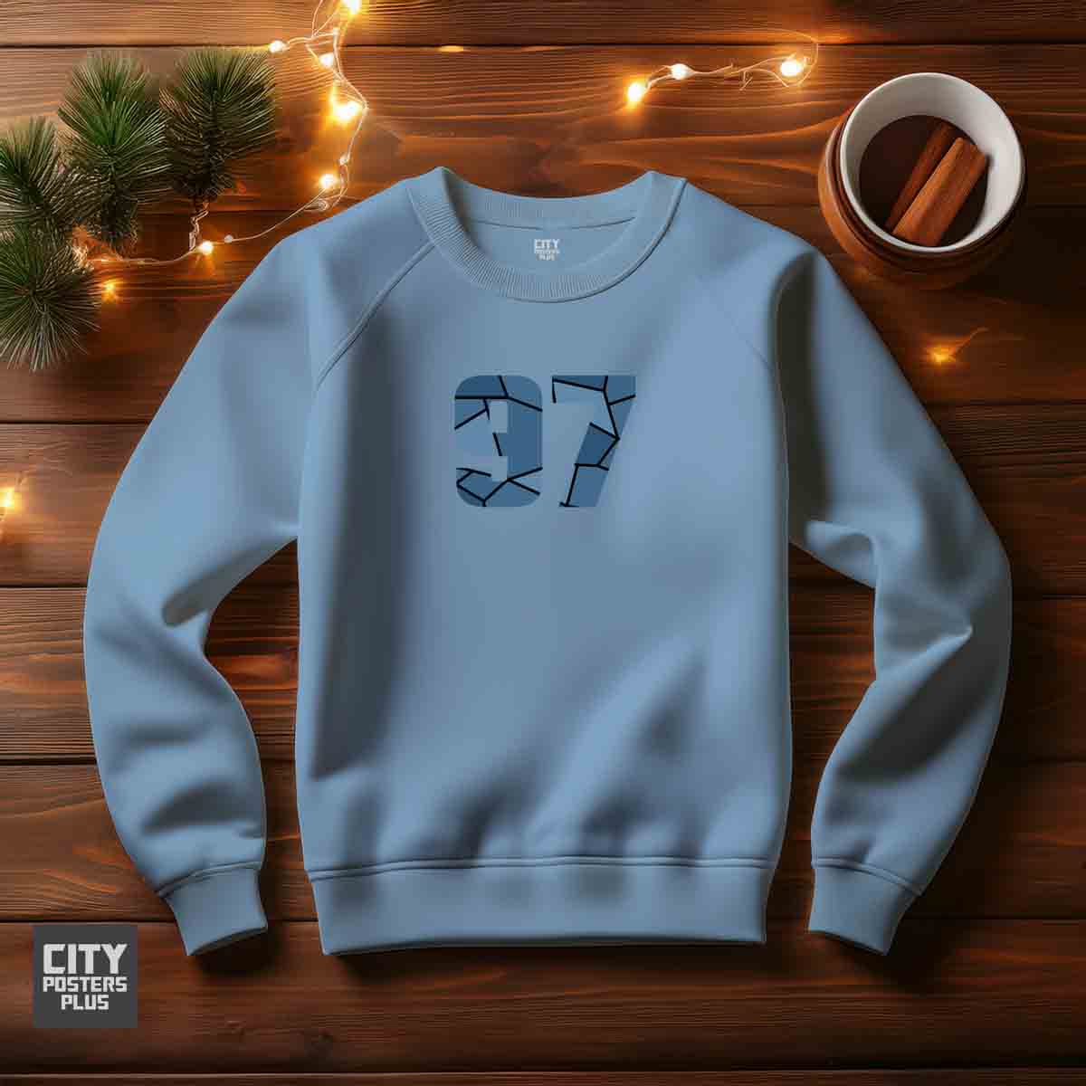 97 Number Unisex Sweatshirt (Baby Blue) Premium Graphic Crewneck