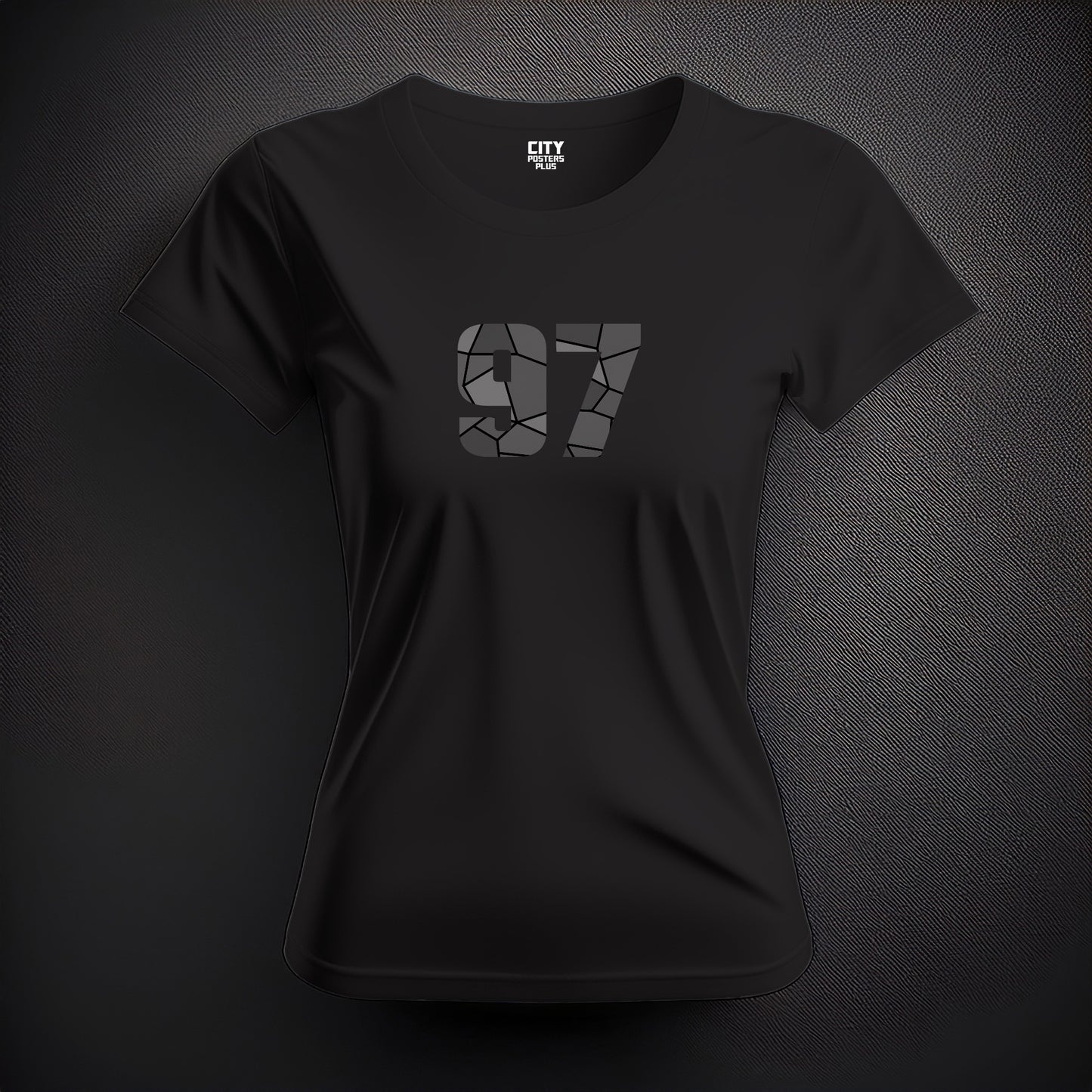 Number 97 Women T-Shirt (Black) | Stylish Numeric Graphic Tee