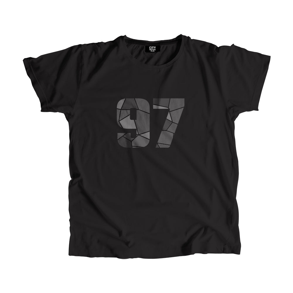 97 Number Men Unisex T-Shirt (Black)| Classic Numeric Graphic Tee