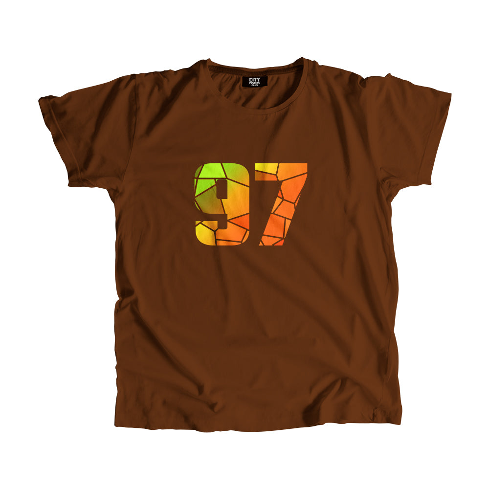 97 Number Men Unisex T-Shirt (Brown)| Classic Numeric Graphic Tee