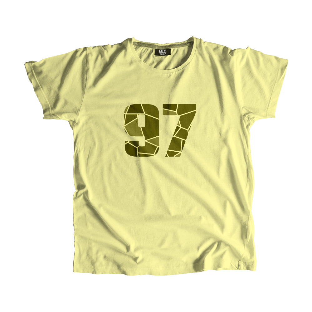 97 Number Men Unisex T-Shirt (Butter Yellow)| Classic Numeric Graphic Tee