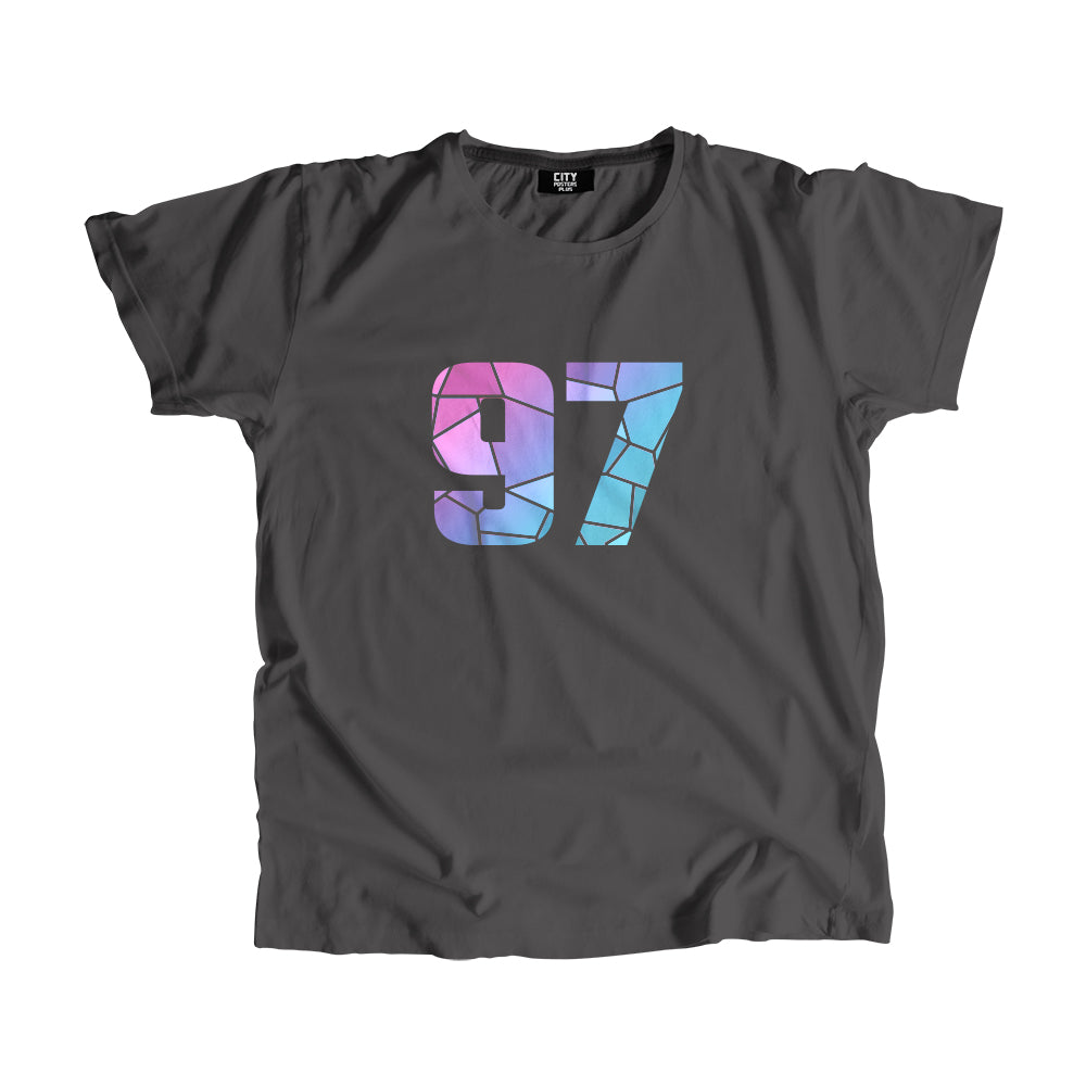 97 Number Men Unisex T-Shirt (Charcoal Grey)| Classic Numeric Graphic Tee