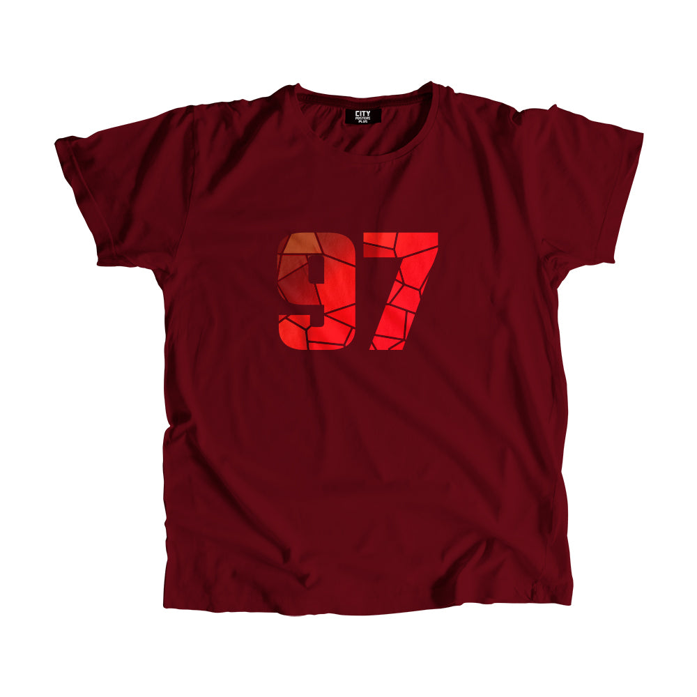 97 Number Men Unisex T-Shirt (Maroon)| Classic Numeric Graphic Tee