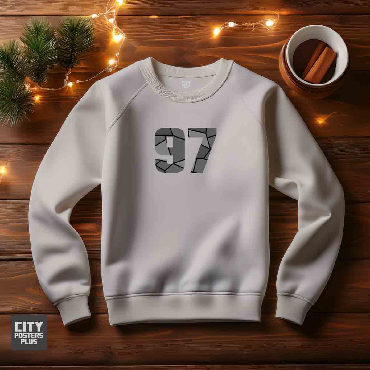 97 Number Unisex Sweatshirt (Melange Grey) Premium Graphic Crewneck