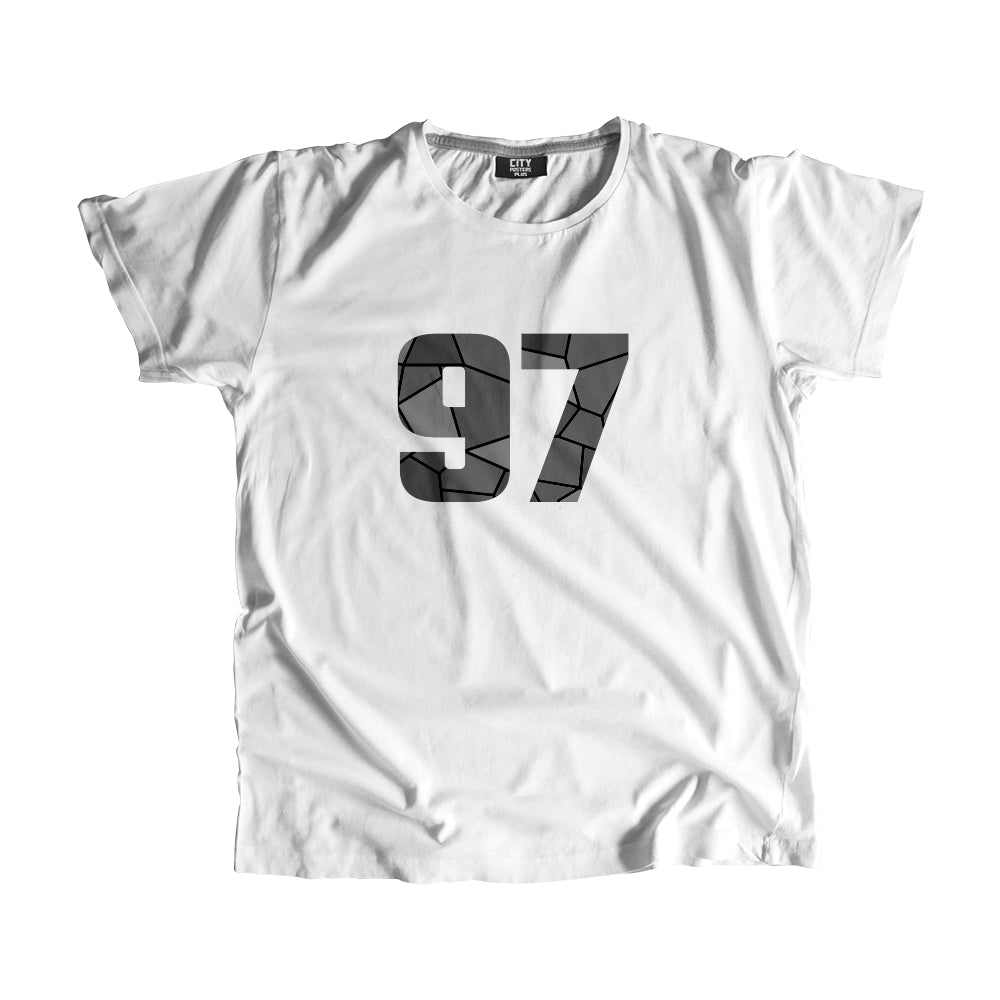 97 Number Men Unisex T-Shirt (White)| Classic Numeric Graphic Tee