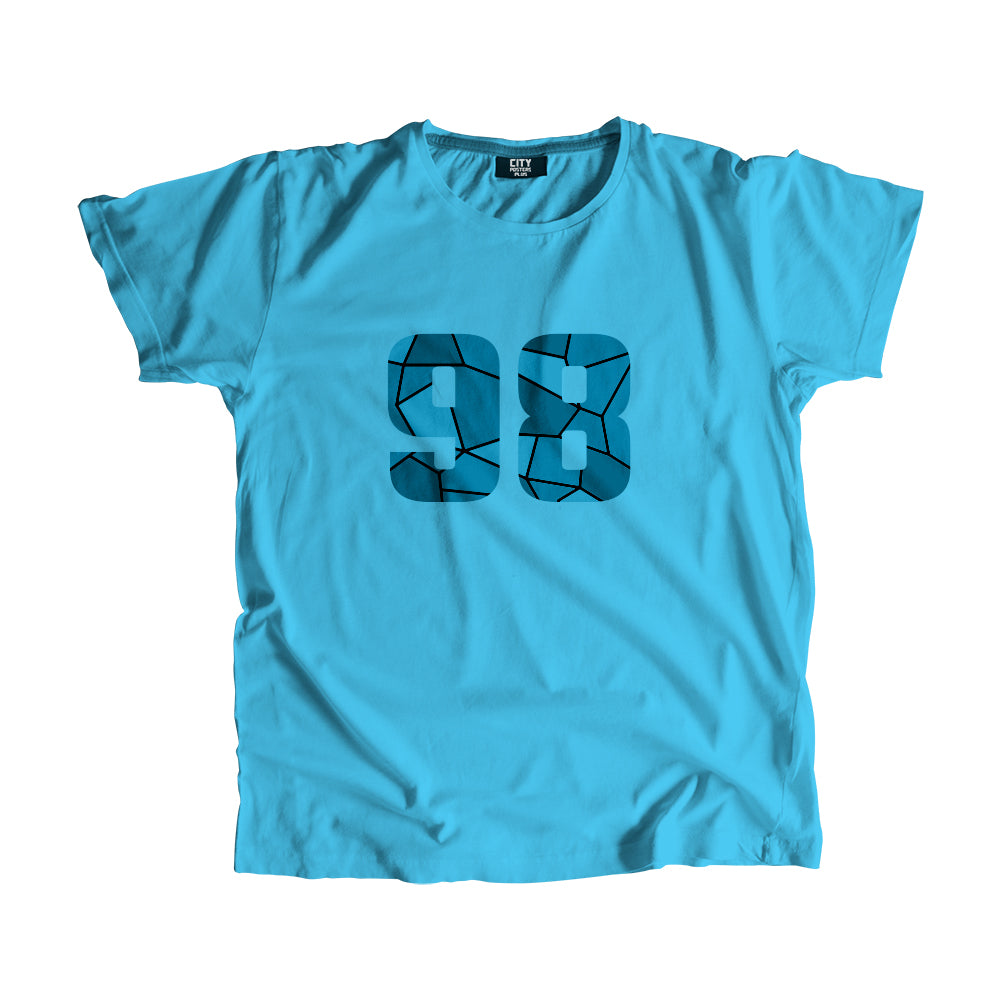 98 Number Men Unisex T-Shirt (Sky Blue)| Classic Numeric Graphic Tee