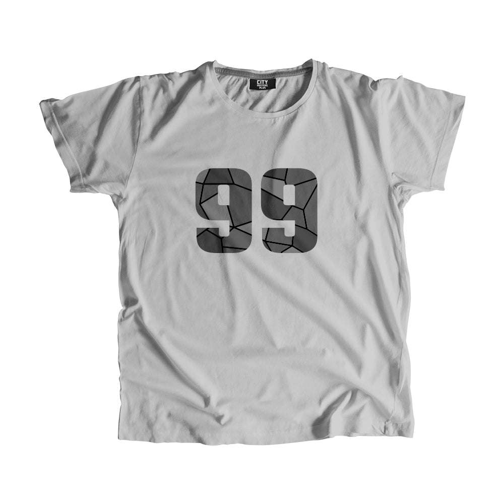 99 Number Men Unisex T-Shirt (Melange Grey)| Classic Numeric Graphic Tee
