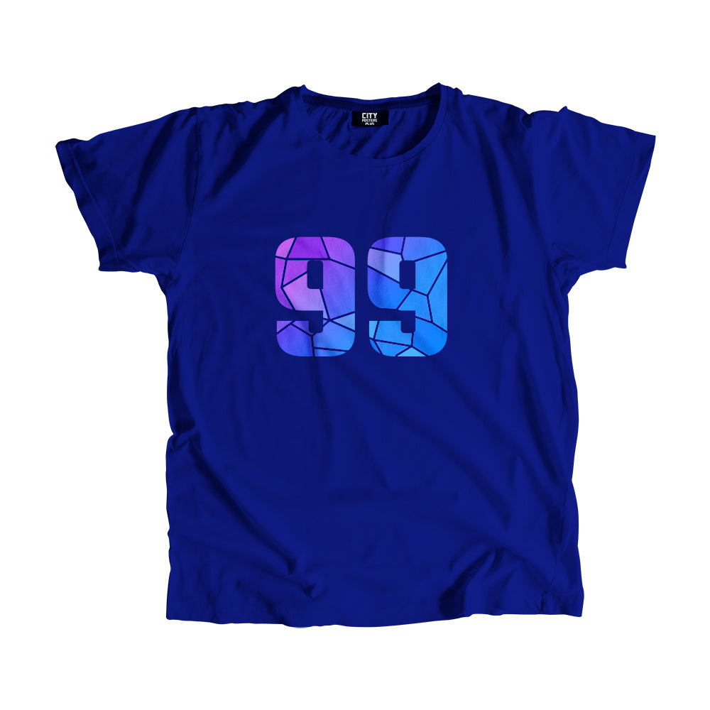 99 Number Men Unisex T-Shirt (Royal Blue)| Classic Numeric Graphic Tee