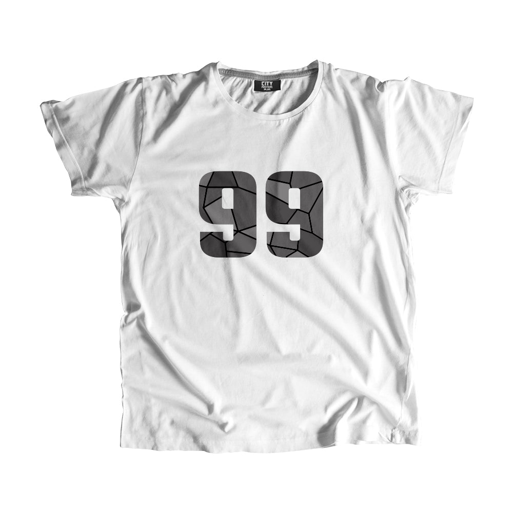 99 Number Men Unisex T-Shirt (White)| Classic Numeric Graphic Tee