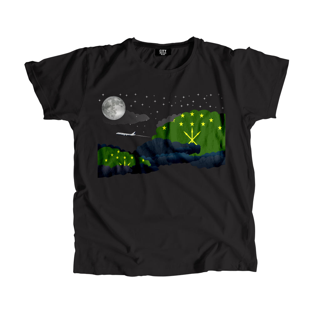 Adygea Night Clouds Airplane Airport Flight Men Unisex T-Shirt Night Clouds Airplane Airport Flight T-Shirt
