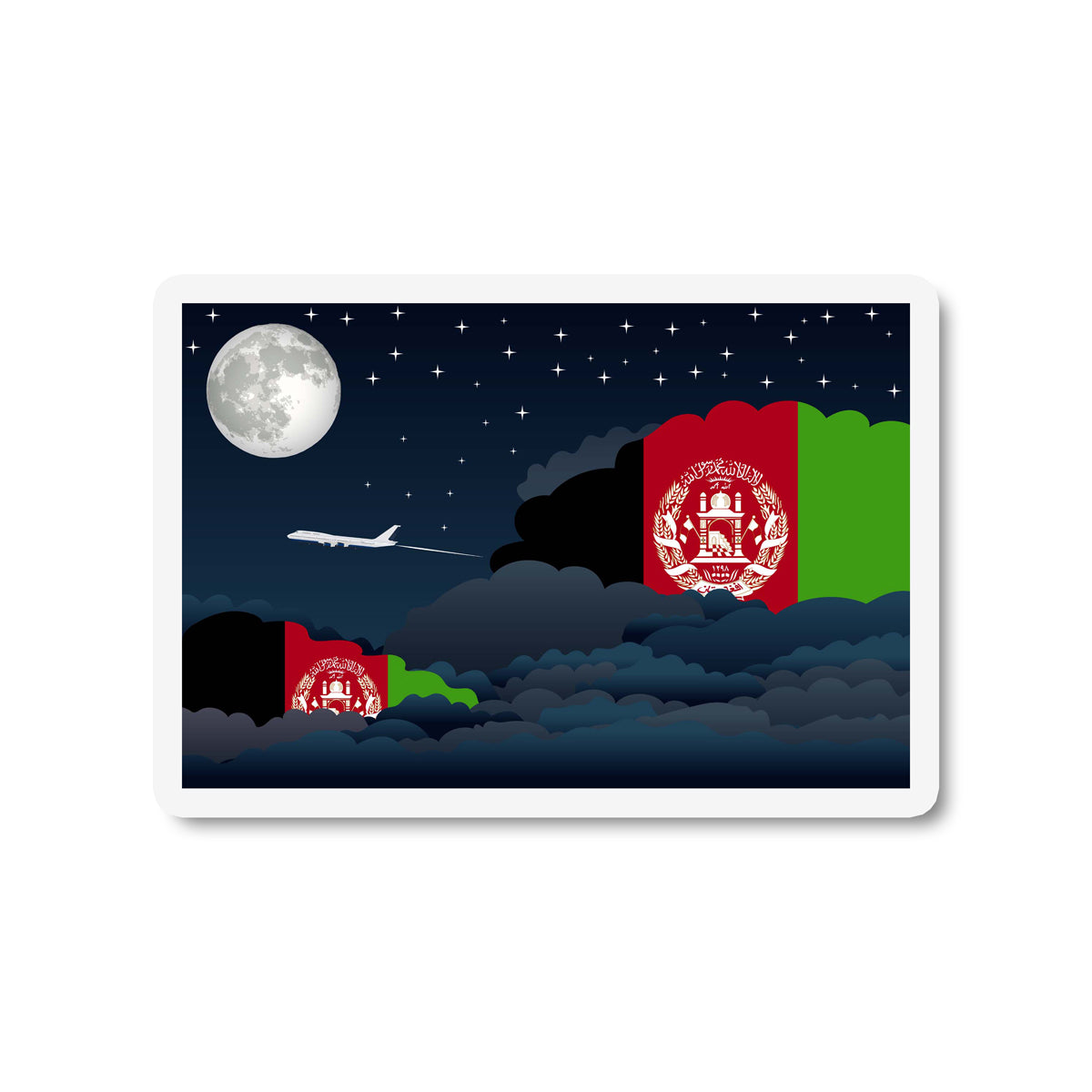 Afghanistan Night Clouds Fridge Magnet