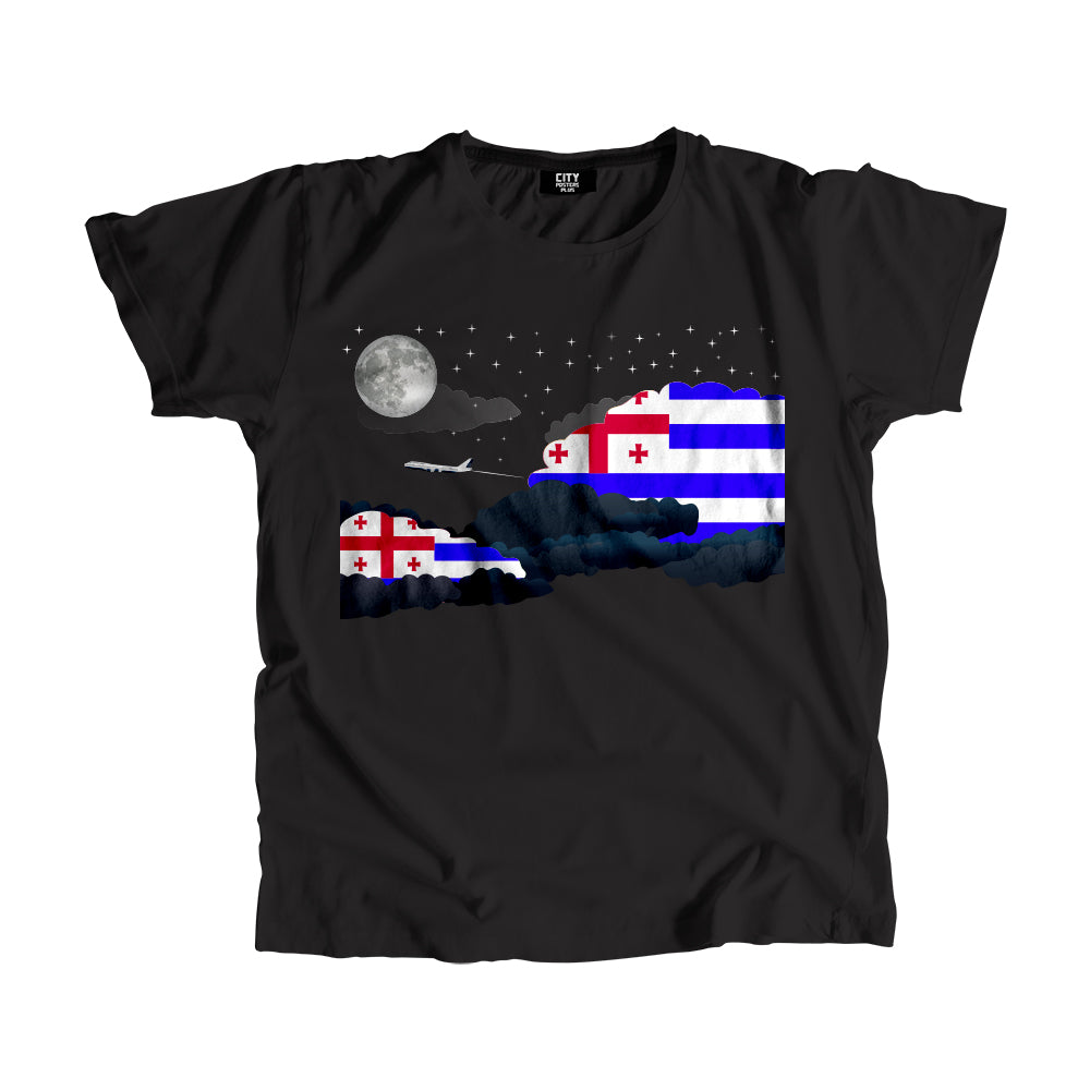Ajaria Night Clouds Airplane Airport Flight Men Unisex T-Shirt Night Clouds Airplane Airport Flight T-Shirt