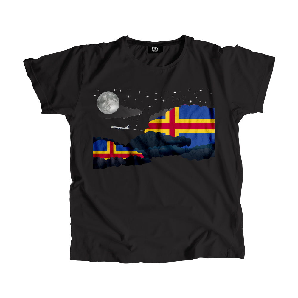 Aland Night Clouds Airplane Airport Flight Men Unisex T-Shirt Night Clouds Airplane Airport Flight T-Shirt