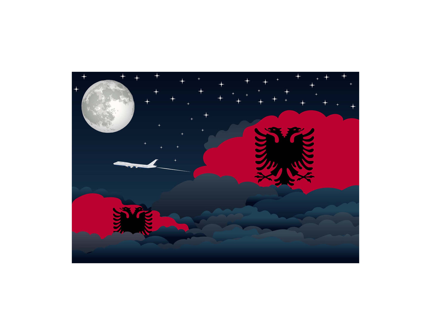 Albania Night Clouds Blankets & Throws | Premium Soft Blankets | City Posters Plus